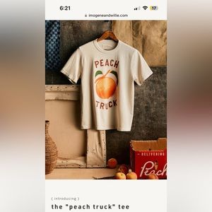 Imogene + Willie Peach Graphic T-Shirt (size M and S available)